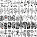 Black Skull 3D Waterproof Temporary Tattoos For Men / Women (52 Sheets)