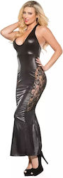 Allure Lingerie Kitten Lace & Wet Look Kleid Schwarz