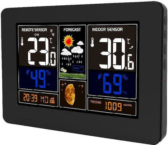 Solight TE81WiFI Drahtlos Wetterstation Digital Wandmontiert / Tischplatte Schwarz
