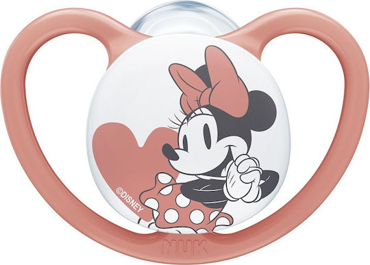 Nuk Space Mickey & Minnie Orthodontic Pacifier Silicone with Case Minnie - Pink for 18-36 months