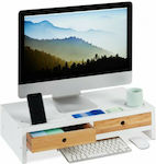 Relaxdays Desktop Stand Monitor up to 27" White (10024204)