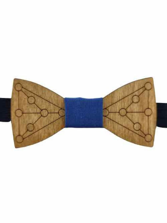 Herren-Holzfliege Grammik Edition Walnuss Fliege Blau Bonjour Bebe "0037"