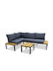 Set Outdoor Lounge Grey with Pillows Pedro 2pcs