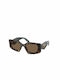 Prada Women's Sunglasses with Brown Tartaruga Plastic Frame and Brown Lens PR15YS 2AU06B