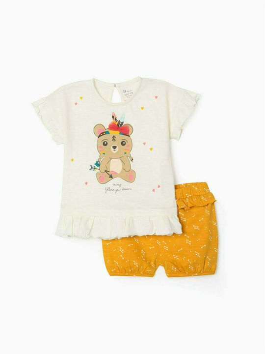 Zippy Kids Set with Shorts Summer 2pcs White