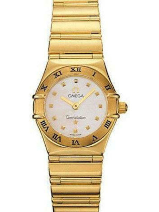 Omega Constellation Дамски Часовник с Златист Метална Гривна