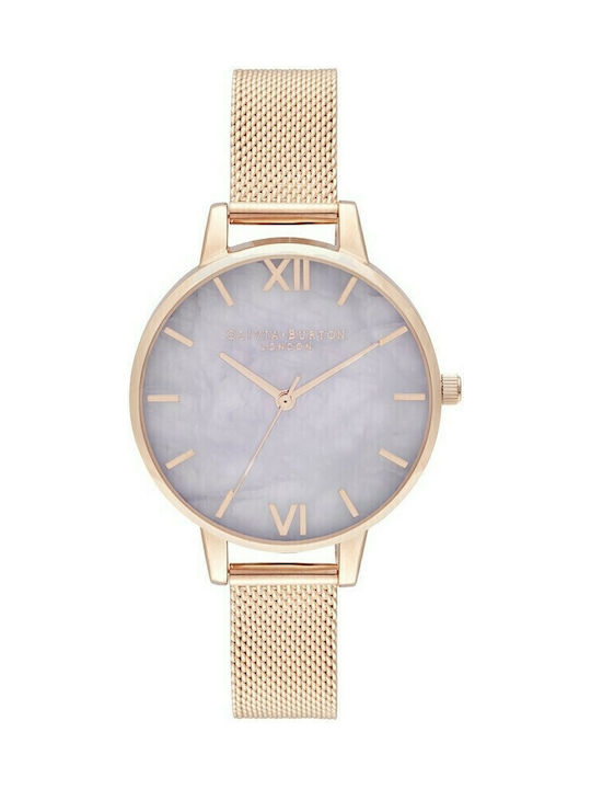Olivia Burton Γυναικείο Ρολόι 34mm Μπαταρίας με Ροζ Χρυσό Μεταλλικό Μπρασελέ