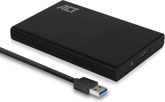 Intronics Твърд диск кутия 2.5" SATA III с връзка USB 3.2 в Черен цвят