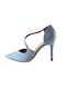 Blue Pointed Toe Heels with Slingback Strap