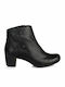 Leder Stiefeletten Damen Schwarz