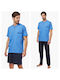 Minerva Men's Summer Cotton Pajamas Set Blue