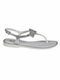 Damen-Flip-Flops in Stil Pédila in Silber Farbe