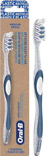 Oral-B Pro Expert 80% Recycled Plastic Handle Periuță de dinți Mediu Alb/albastru