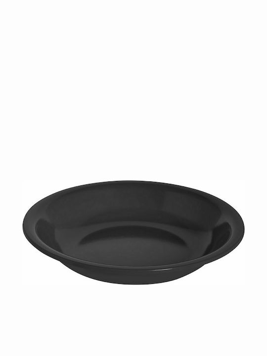 Evivak Family Plate Soup made of Melamine Black with Diameter 19.5cm