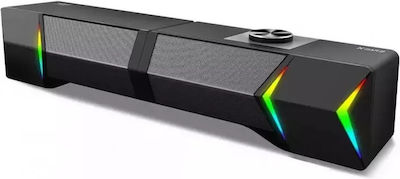 Armaggeddon X-Bar 2 Difuzoare Fără Fir Difuzoare de Calculator 2.0 cu Iluminare RGB și Bluetooth Putere 12W în Negru Culoare