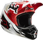 Fox V2 Anthem Motocross Helmet DOT / ECE 22.05 Red/White/Black 07127