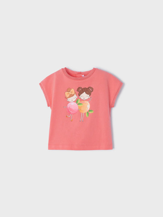 Mayoral Kids' Blouse Short Sleeve Coral