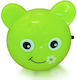 Φωτάκι Νυκτός LED Cute Bear Ρεύματος Πράσινο