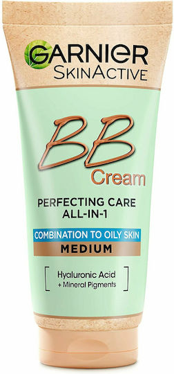 Garnier Skinactive Perfecting Care All in 1 BB Medium 24-часов Хидратиращ Дневен Крем за Лице с SPF25 срещу Несъвършенства по Кожата с Хиалуронова Киселина и Алое Вера 50 мл