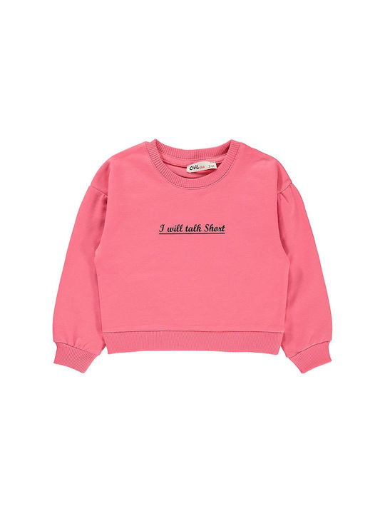 Children's long-sleeved cropped top pink for girls (10-14 years old)