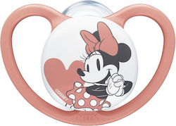 Nuk Space Minnie Ορθοδοντική Πιπίλα Σιλικόνης με Θήκη Ροζ για 0-6 μηνών