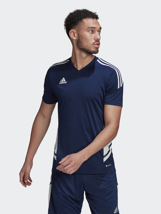 Adidas Condivo 22 Tricou sportiv pentru bărbați cu mâneci scurte cu decolteu în V Albastru marin