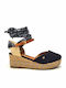 Bella Damenplattformen im Espadrilles-Stil Blau