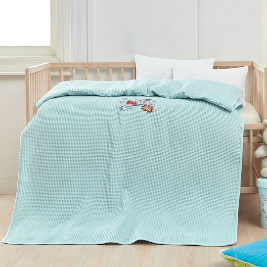 Beauty Home Baby Blanket Nursery Swaddling Waffle Light Blue 80x110cm 5307KB-80x110