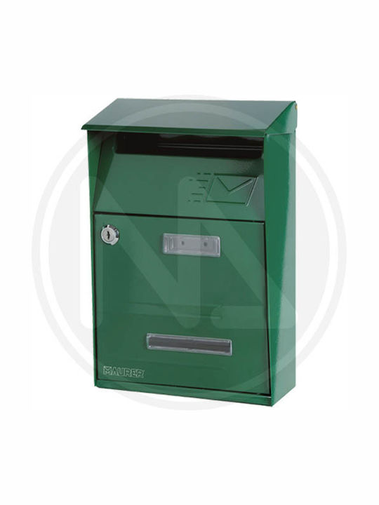 Maurer Γραμματοκιβώτιο Εξωτερικού Χώρου Μεταλλικό σε Πράσινο Χρώμα 21x8.5x32.5cm