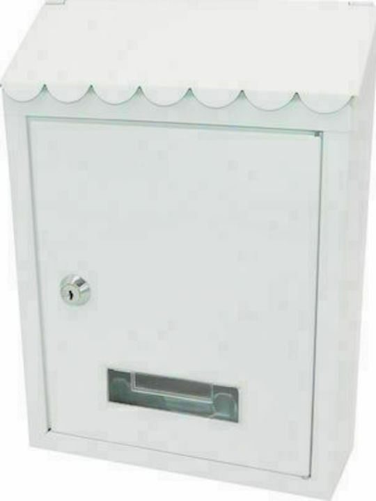 Maurer Außenbereich Briefkasten Metallisch in Weiß Farbe 21x6.8x30cm