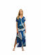 Vamp Damen Maxi Kleid Strand Blue Aegean