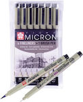 Sakura Pigma Micron Drawing Markers Black 7pcs