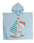 Melinen Surfer Kinder Strandponcho Hellblau 60 x 60cm.