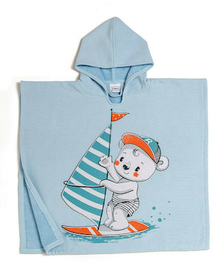 Melinen Surfer Kinder Strandponcho Hellblau 60 x 60cm.