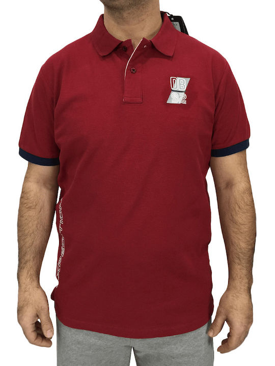 Double S Men's Short Sleeve Blouse Polo Burgundy