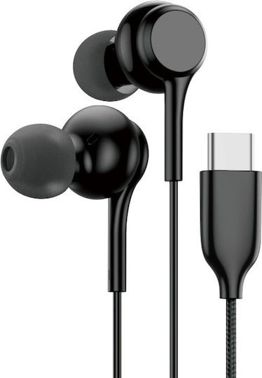 Leewello EJ-104 In-ear Handsfree με Βύσμα USB-C Μαύρο