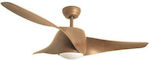 Eurolamp Ceiling Fan 132cm with Light and Remote Control Brown