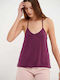 Funky Buddha Women's Athletic Blouse with Straps Purple