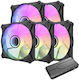 Darkflash Infinity 8 5in1 Вентилатор За Кутия 120мм (2000об/мин / 62.18cfm) С RGB Осветление И Свързване 4-изводна ШИМ