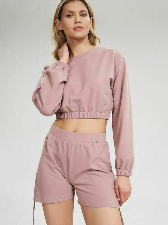 Figl Women's Cropped Sweatshirt Pink