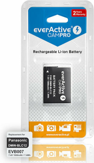 everActive Μπαταρия за фотоапарат DMW-BLC12E Литиево-йонни (Li-Ion) 1000mAh Съвместима с Panasonic