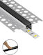 GloboStar Walled LED Strip Aluminum Profile with Opal Cover for Drywall 100x5.6x1.3cm 70839-1M