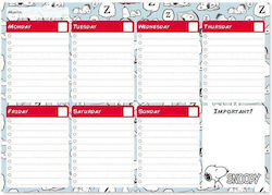 Snoopy Weekly Planner Agenda White 29.7x21cm