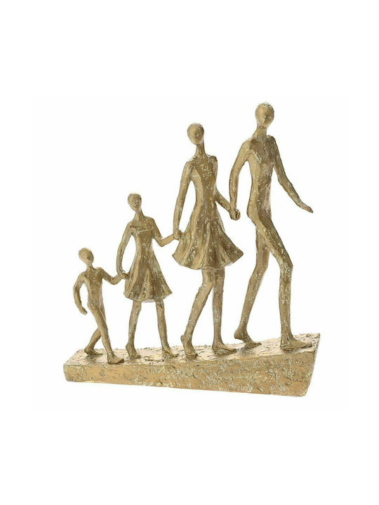 Iliadis Decorative Statuette Polyresin Family in Gold 26.5x6.5x29.5cm 1pcs