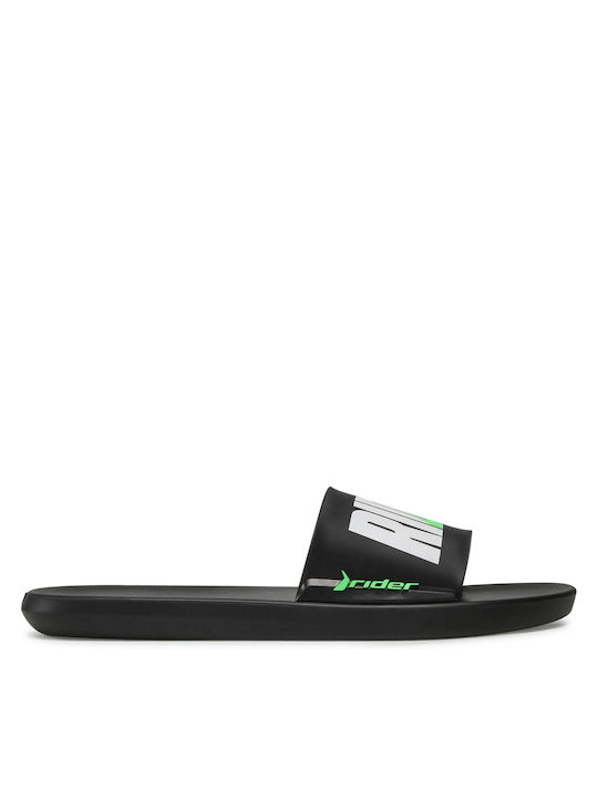 Rider Speed Graphics Ad Men's Slides Black / White / Green