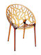 Crystal Dining Room Polypropylene Chair Amber Transparent 59x60x80cm