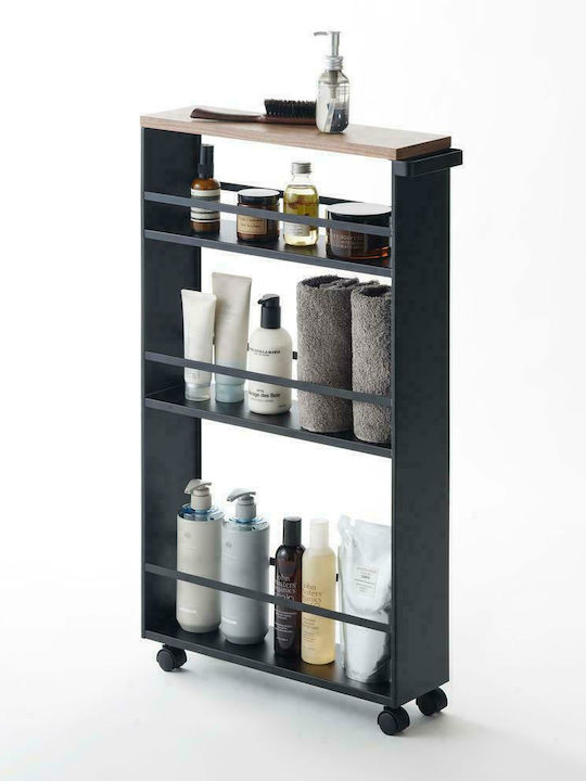 Yamazaki Floor Bathroom Shelf Metallic with 4 Shelves 47.5x13x80.5cm