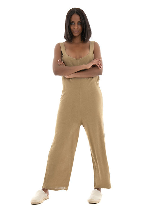 Ecoalf Freedom Leinen Jumpsuit - Rust Brown Kleider & Jumpsuits (Damen Leinen Rust Brown - GAPAFREED5622WS22 288)