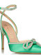 Envie Shoes Leather Pointed Toe Stiletto Green High Heels