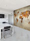 Wallpaper - Map Embossed Wallpaper 100x270cm